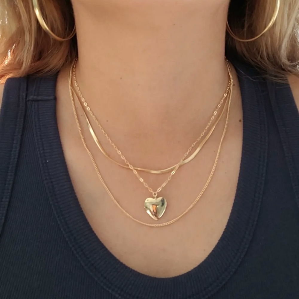 Heart layered necklace